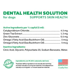TropiClean Fresh Breath Dental Health Solution Supports Skin Health for Dogs