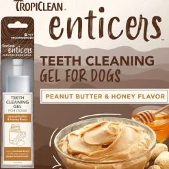 TropiClean Fresh Breath Enticers Peanut Butter & Honey Oral Care Kit for Dogs, 2oz