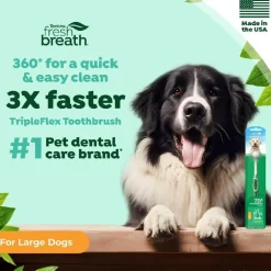 TropiClean Fresh Breath Triple Flex Toothbrush for Large Dogs