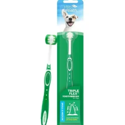 TropiClean Fresh Breath Triple Flex Toothbrush for Small & Medium Dogs