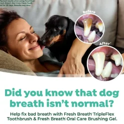 TropiClean Fresh Breath Triple Flex Toothbrush for Small & Medium Dogs