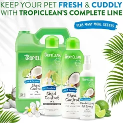 Tropiclean Lime & Coconut Shed Control Deshedding Shampoo for Pets