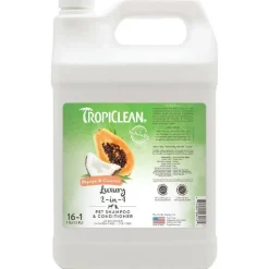 TropiClean Luxury 2-in-1 Papaya & Coconut Shampoo & Conditioner For Dogs & Cats