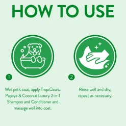 TropiClean Luxury 2-in-1 Papaya & Coconut Shampoo & Conditioner For Dogs & Cats