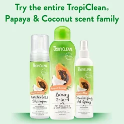 TropiClean Luxury 2-in-1 Papaya & Coconut Shampoo & Conditioner For Dogs & Cats