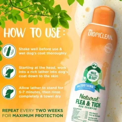 Tropiclean Natural Flea & Tick Soothing Shampoo for Dogs (20 oz)