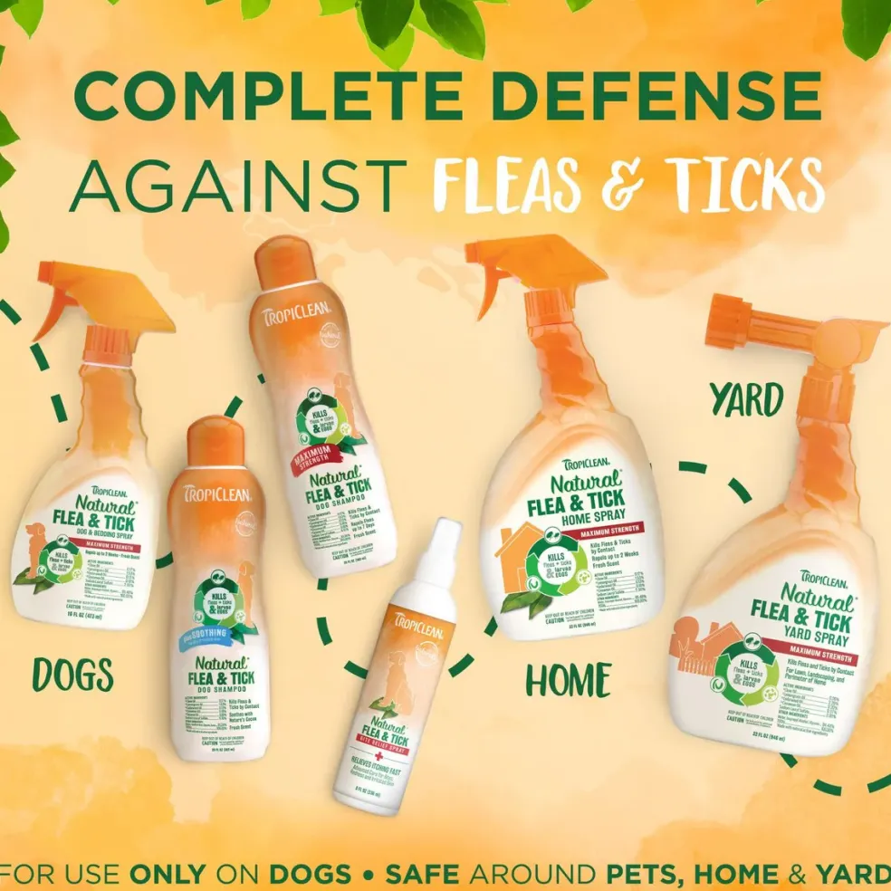 Tropiclean Natural Flea & Tick Soothing Shampoo for Dogs (20 oz)