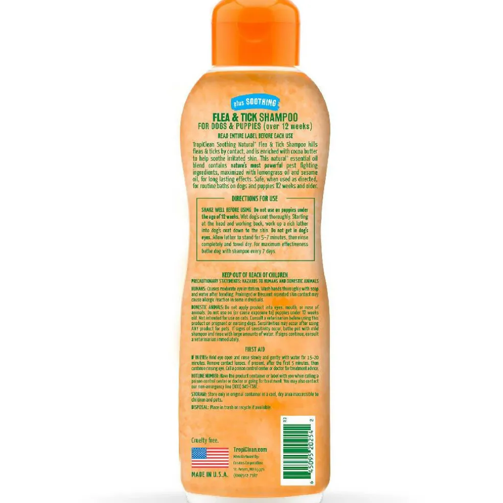 Tropiclean Natural Flea & Tick Soothing Shampoo for Dogs (20 oz)