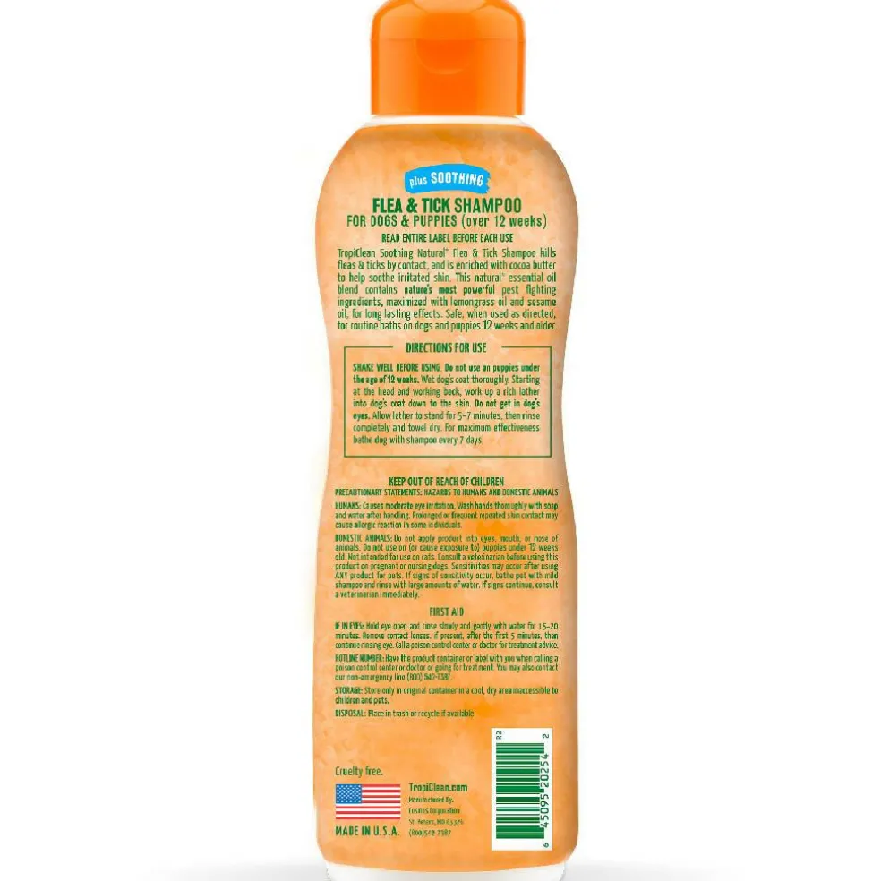 Tropiclean Natural Flea & Tick Soothing Shampoo for Dogs (20 oz)