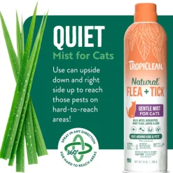 TropiClean Natural Flea & Tick Gentle Mist Spray for Cats (14 oz)