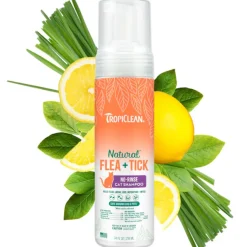 TropiClean Natural Flea & Tick No Rinse Shampoo for Cats (7.4 oz)