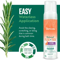 TropiClean Natural Flea & Tick No Rinse Shampoo for Cats (7.4 oz)