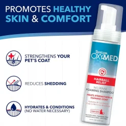 TropiClean OxyMed Hairball Relief No-Rinse Foaming Shampoo for Cats (7.4 oz)