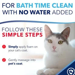 TropiClean OxyMed Hairball Relief No-Rinse Foaming Shampoo for Cats (7.4 oz)
