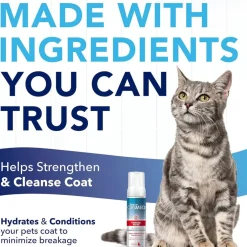 TropiClean OxyMed Hairball Relief No-Rinse Foaming Shampoo for Cats (7.4 oz)