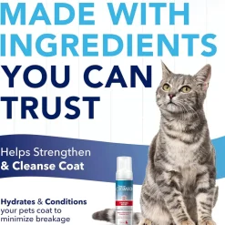 TropiClean OxyMed Hairball Relief No-Rinse Foaming Shampoo for Cats (7.4 oz)