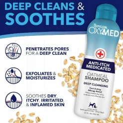 Tropiclean OxyMed Medicated Anti-Itch Oatmeal Deep Cleansing Shampoo (20 oz)