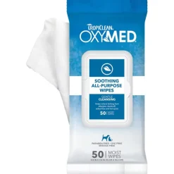 TropiClean OxyMed Soothing Allergy Relief Wipes For Dogs & Cats (50 ct)