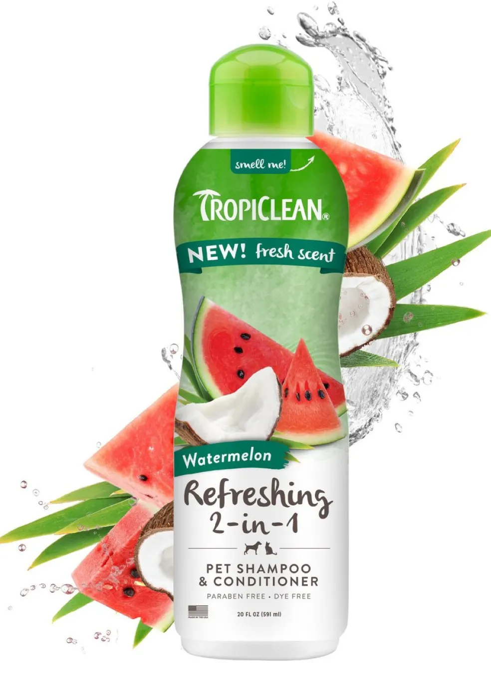 TropiClean Watermelon Refreshing 2-in-1 Shampoo & Conditioner For Dogs