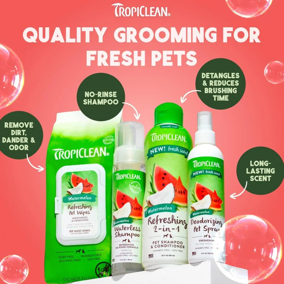TropiClean Watermelon Refreshing 2-in-1 Shampoo & Conditioner For Dogs