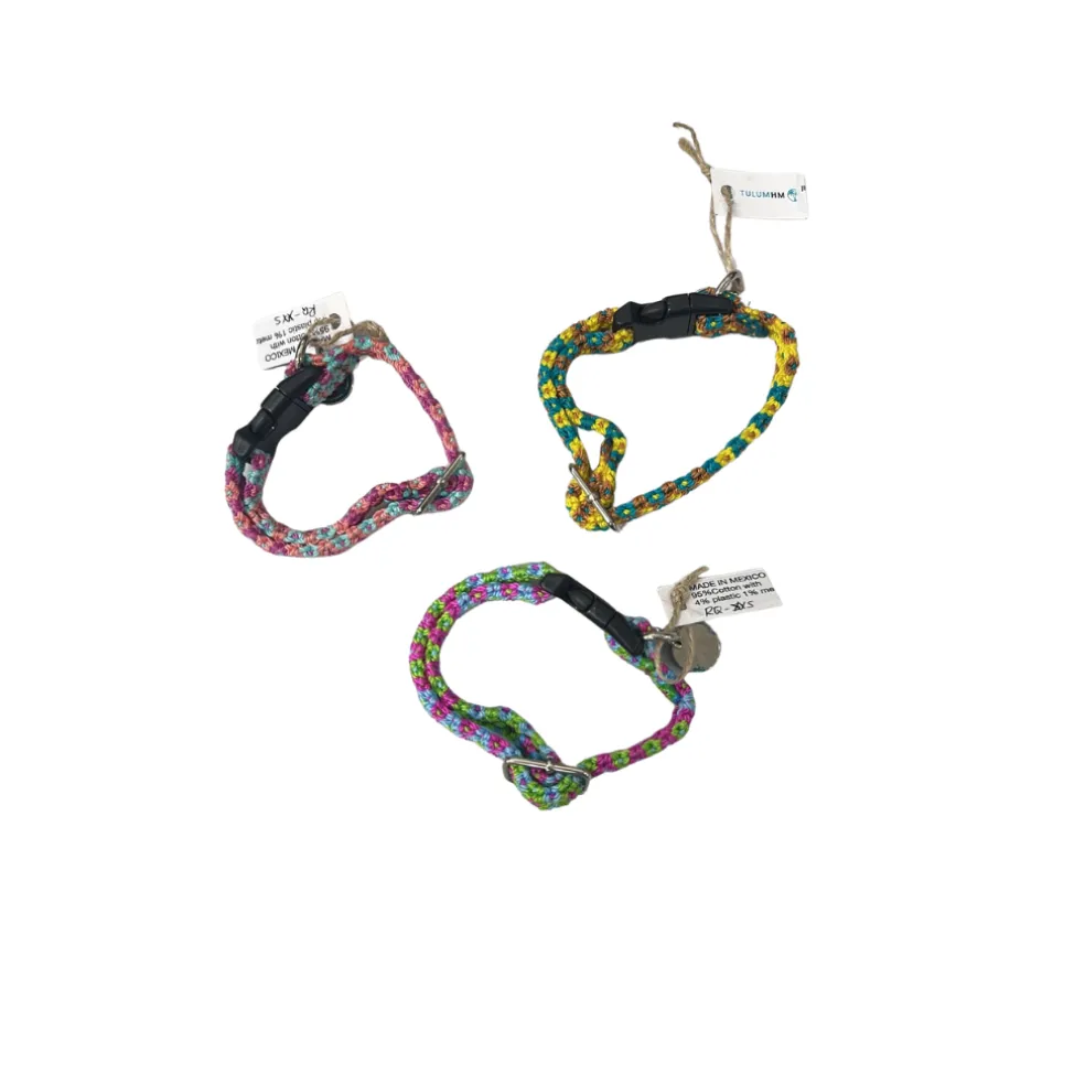 Tulum Handmade Adjustable Quick Release Artesanal Collar, Multi-Colors, Assorted Colors