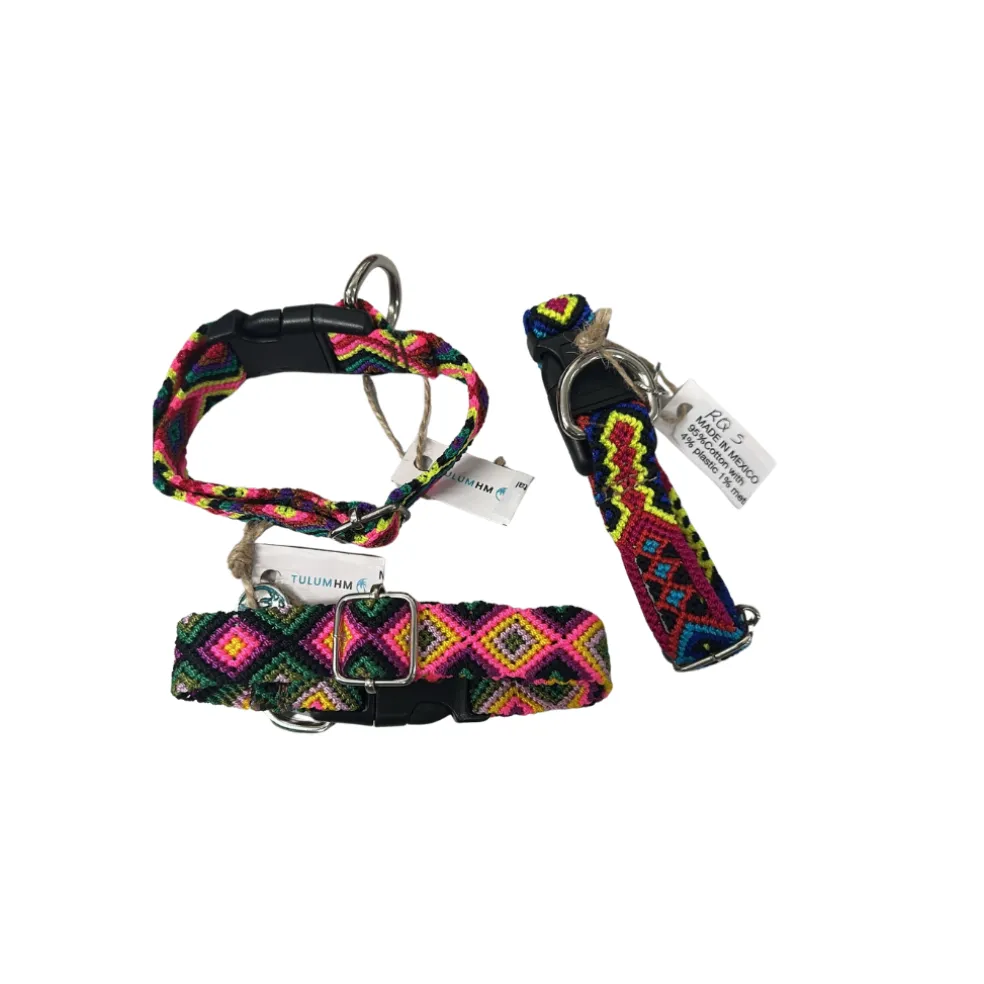 Tulum Handmade Adjustable Quick Release Artesanal Collar, Multi-Colors, Assorted Colors