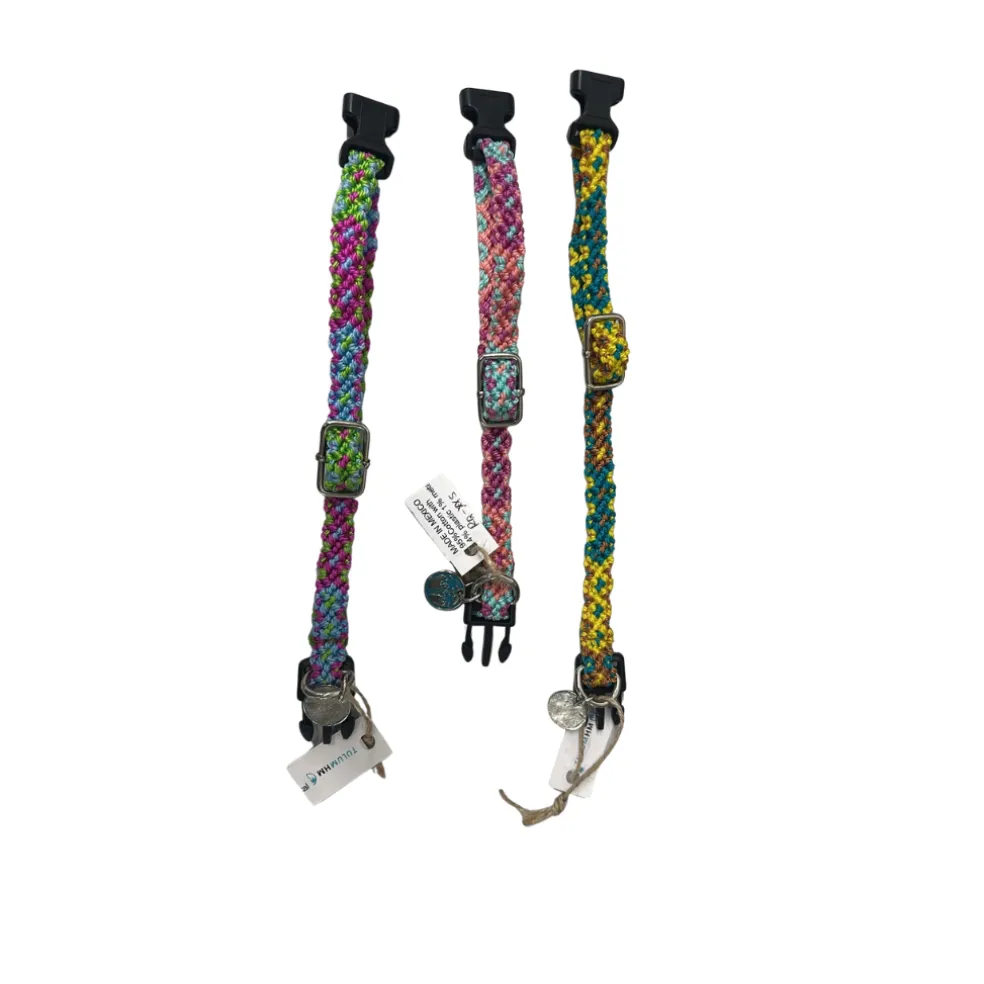 Tulum Handmade Adjustable Quick Release Artesanal Collar, Multi-Colors, Assorted Colors