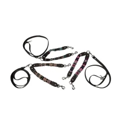 Tulum Handmade Artesanal Leather Double Leash, Multi-Colors, Assorted Colors