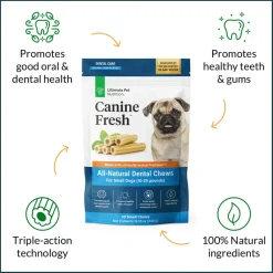 Ultimate Pet Nutrition Canine Fresh All-Natural Dental Chews for Small Dogs 10-25 lbs, 30 count