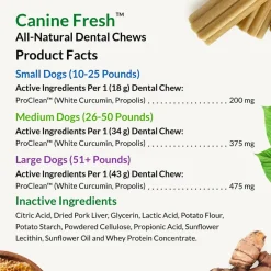 Ultimate Pet Nutrition Canine Fresh All-Natural Dental Chews for Small Dogs 10-25 lbs, 30 count