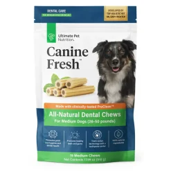 Ultimate Pet Nutrition Canine Fresh All-Natural Dental Chews for Medium Dogs 26-50 lbs, 15 count