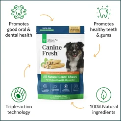 Ultimate Pet Nutrition Canine Fresh All-Natural Dental Chews for Medium Dogs 26-50 lbs, 15 count