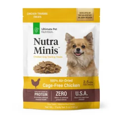 Ultimate Pet Nutrition Nutra Minis Air-Dried Chicken Dog Training Treats, 5-oz