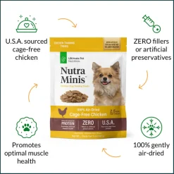 Ultimate Pet Nutrition Nutra Minis Air-Dried Chicken Dog Training Treats, 5-oz