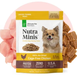 Ultimate Pet Nutrition Nutra Minis Air-Dried Chicken Dog Training Treats, 5-oz