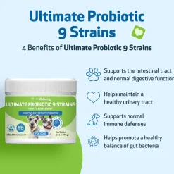 Ultimate Probiotic 9 Strains with Prebiotics for Dogs (11.29 oz)