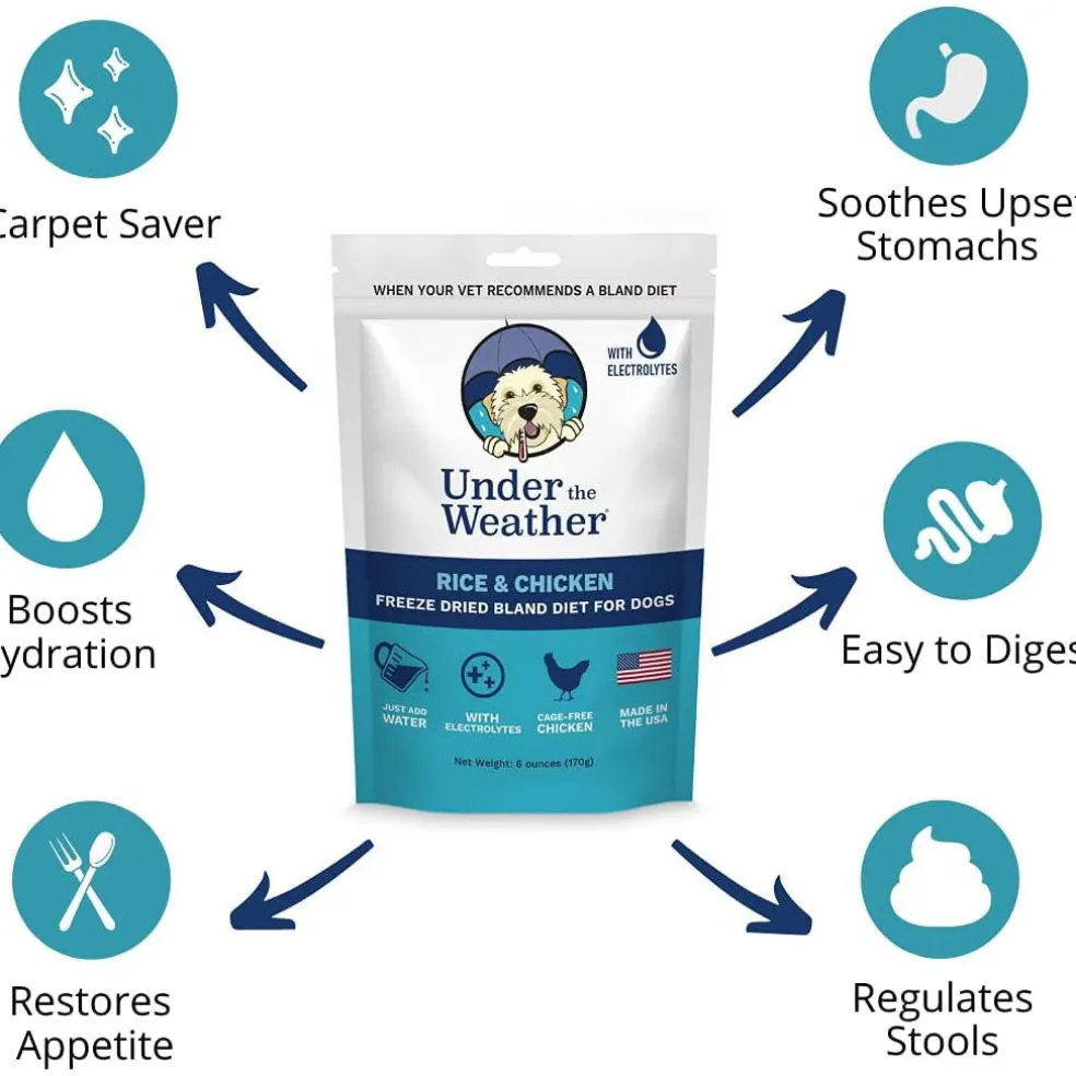 Under the Weather Rice & Chicken Freeze Dried Bland Diet for Dogs, 6-oz