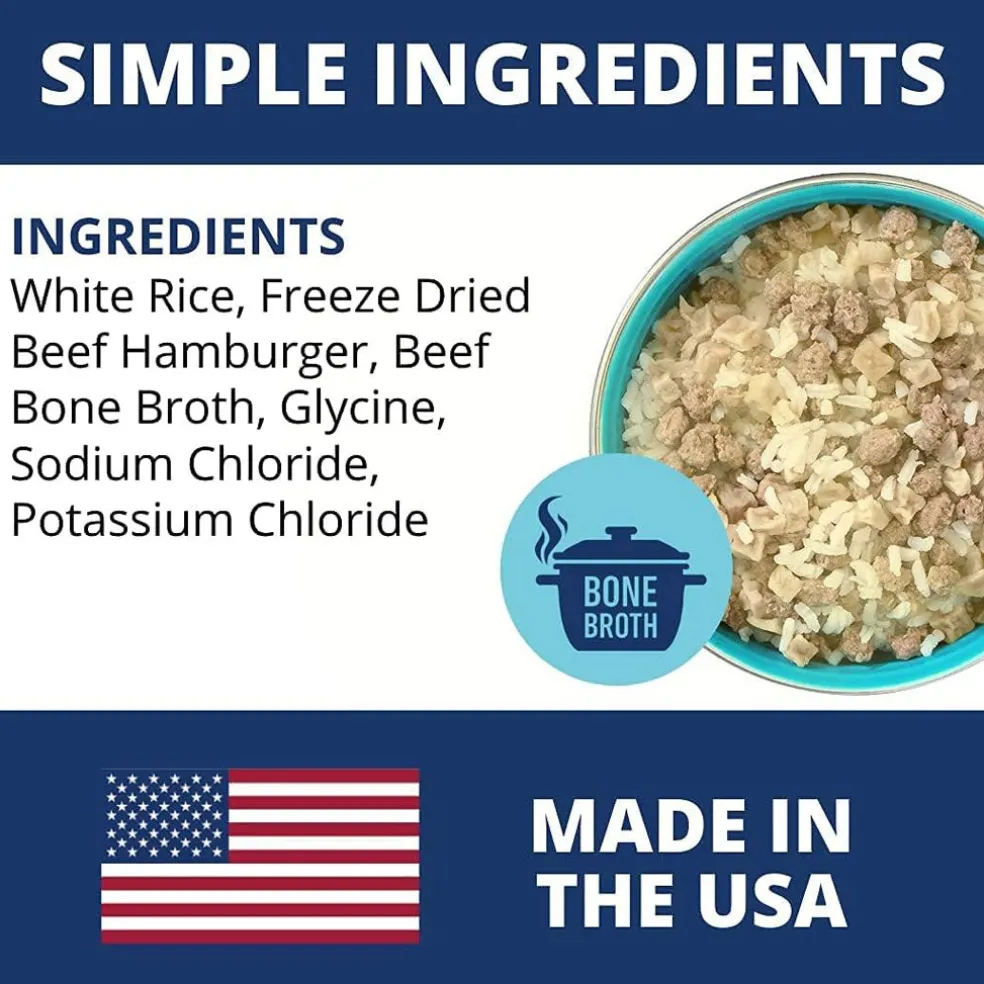 Under the Weather Rice, Hamburger & Bone Broth Freeze Dried Bland Diet for Dogs, 6-oz