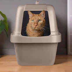 Van Ness Plastics Enclosed Sifting Cat Litter Box, Beige, Large