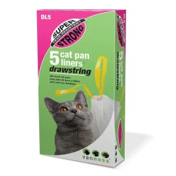 Van Ness Super Strong Drawstring Pan Liners For Cats, 5-count