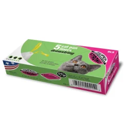 Van Ness Super Strong Drawstring Pan Liners For Cats, 5-count