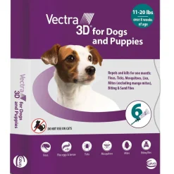 Vectra 3D Flea and Tick Spot Treatment for Dogs & Puppies, 11-20 lbs