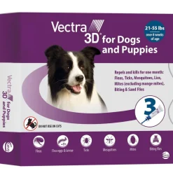 Vectra 3D Flea and Tick Spot Treatment for Dogs & Puppies, 21-55 lbs