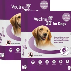 Vectra 3D Flea and Tick Spot Treatment for Dogs & Puppies, 56-95 lbs