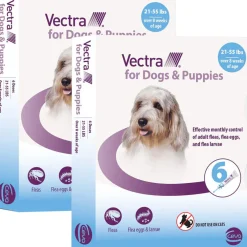 Vectra Flea and Tick Spot Treatment for Medium Dogs & Puppies, 21-55 lbs