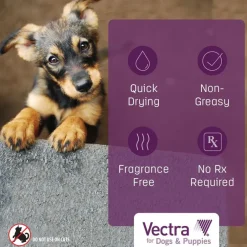 Vectra Flea and Tick Spot Treatment for Medium Dogs & Puppies, 21-55 lbs
