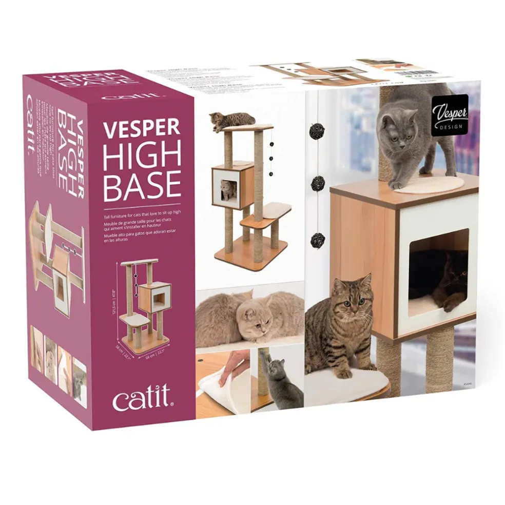 Vesper Walnut Cat Furniture with Very High Base