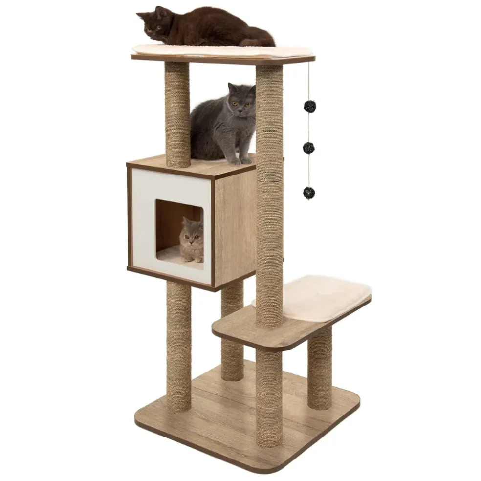Vesper Walnut Cat Furniture with Very High Base