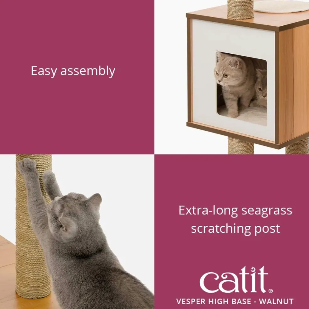 Vesper Walnut Cat Furniture with Very High Base