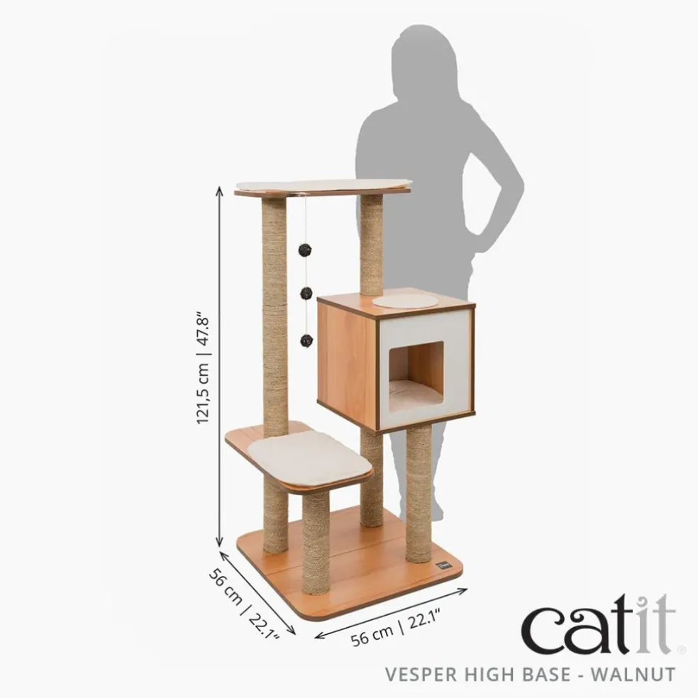 Vesper Walnut Cat Furniture with Very High Base